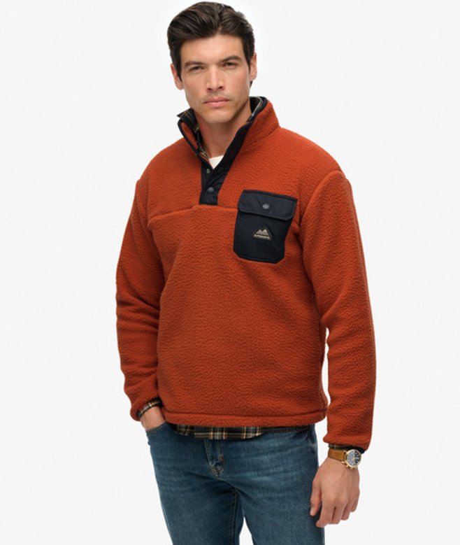 Herren Fuji Fleece-pullover mit Halber Druckknopfleiste - Größe: XL - Superdry - Modalova
