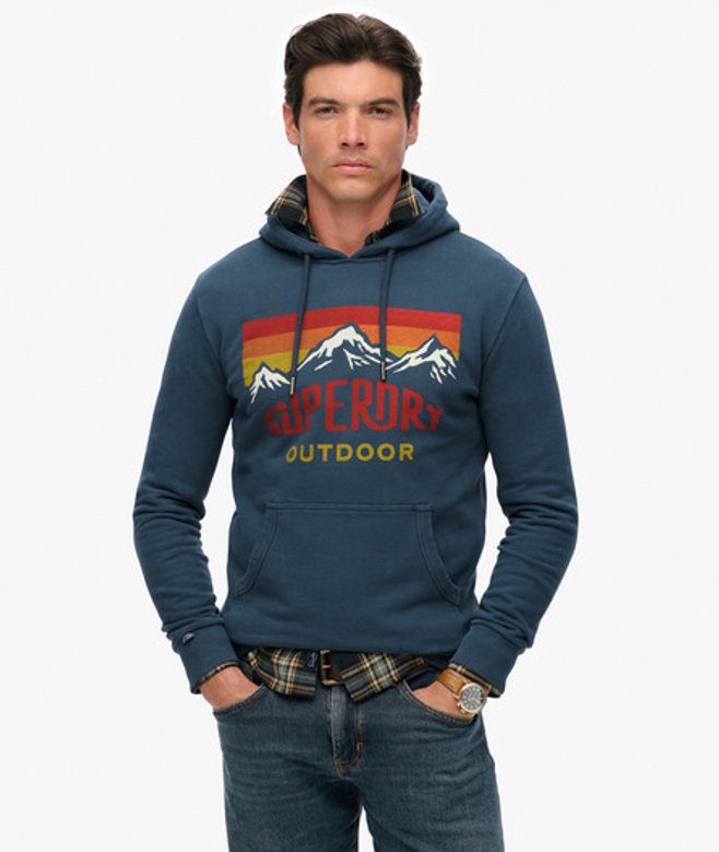 Superdry Mountain Relaxed Hoodie Blue