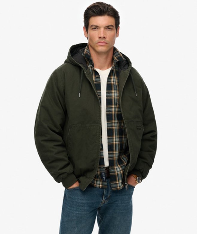 Men's Canvas Surplus Hooded Jacket / Surplus Goods Olive - Size: S - Superdry - Modalova