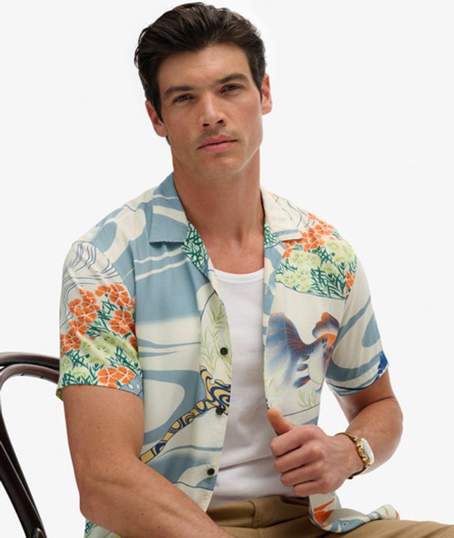 The Merchant Store - Hawaïaans Overhemd Crème Grootte: Xxl afbeelding