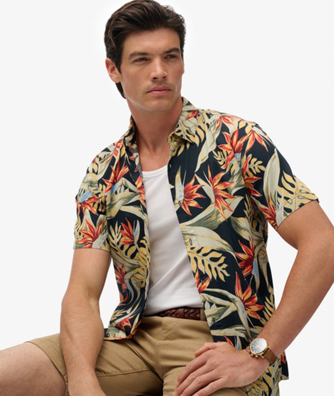 Hawaïaans Overhemd met Print Blauw Grootte: L afbeelding