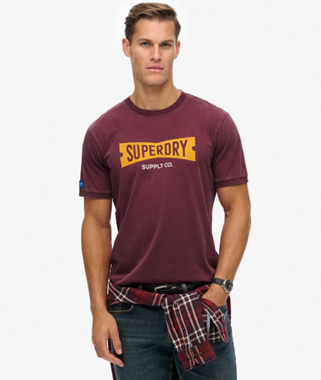 Heritage Tab T-shirt met Losse Pasvorm Red Grootte: S afbeelding