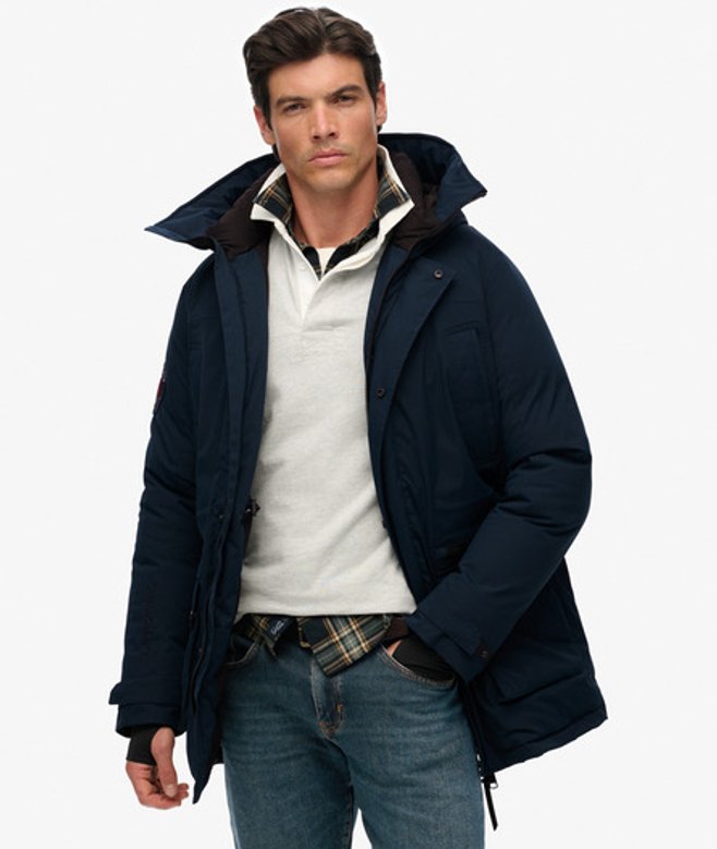 City Gewatteerde Parka Jas Blauw Grootte: S afbeelding