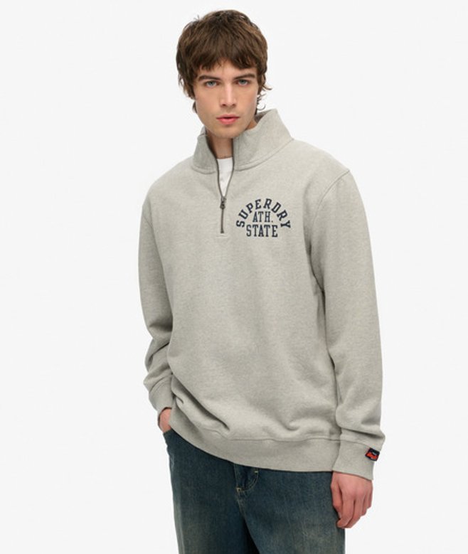 Herren Athletic Essentials Pullover mit Reißverschluss - Größe: L - Superdry - Modalova