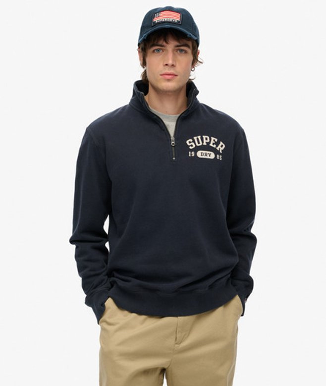 Athletic Essentials Trui Met Halve Rits Blauw Grootte: L afbeelding