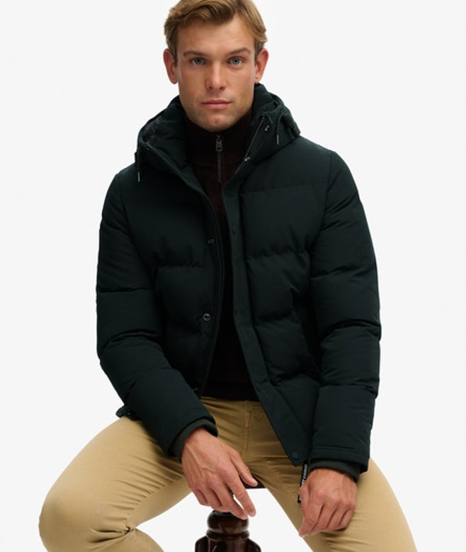 Everest Korte Puffer Jas Met Capuchon Green Grootte: Xxl afbeelding
