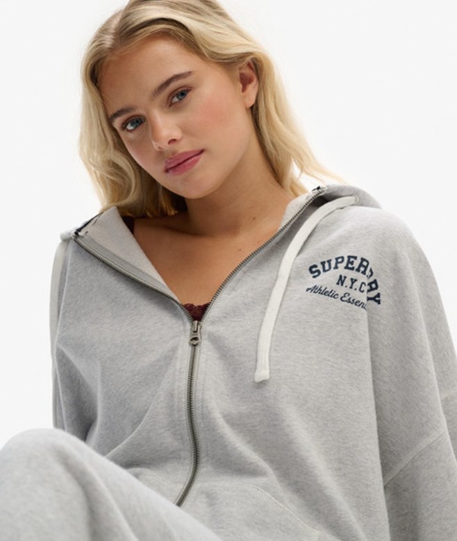 Athletic Essentials Oversized Hoodie met Rits Light Grey Grootte: 42 afbeelding