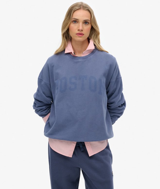 Superdry Athletic Essentials Relaxed Crew Sweatshirt Blauw