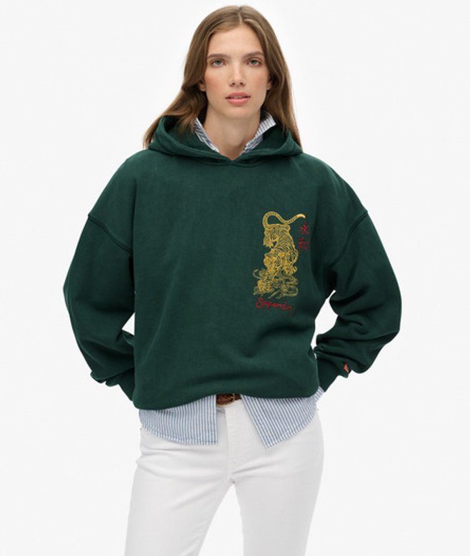 Superdry Tokyo Narrative Oversized Hoodie Green