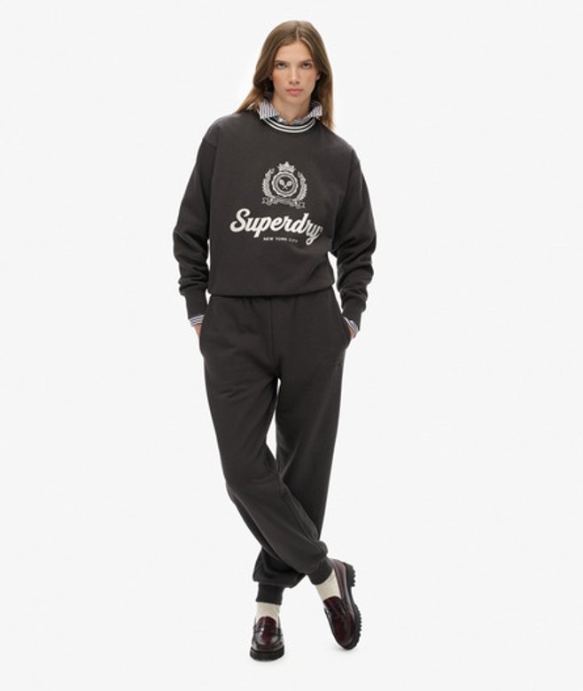 Superdry Country Club Joggingbroek met Enkelboorden Black