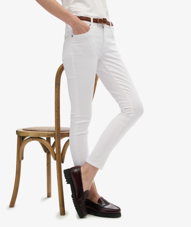Mid Rise Skinny Jeans White Grootte: 26/32 afbeelding