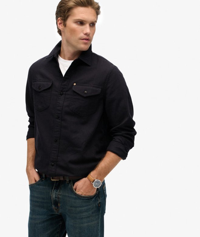 The Merchant Store - Ranch Overhemd Black Grootte: M afbeelding