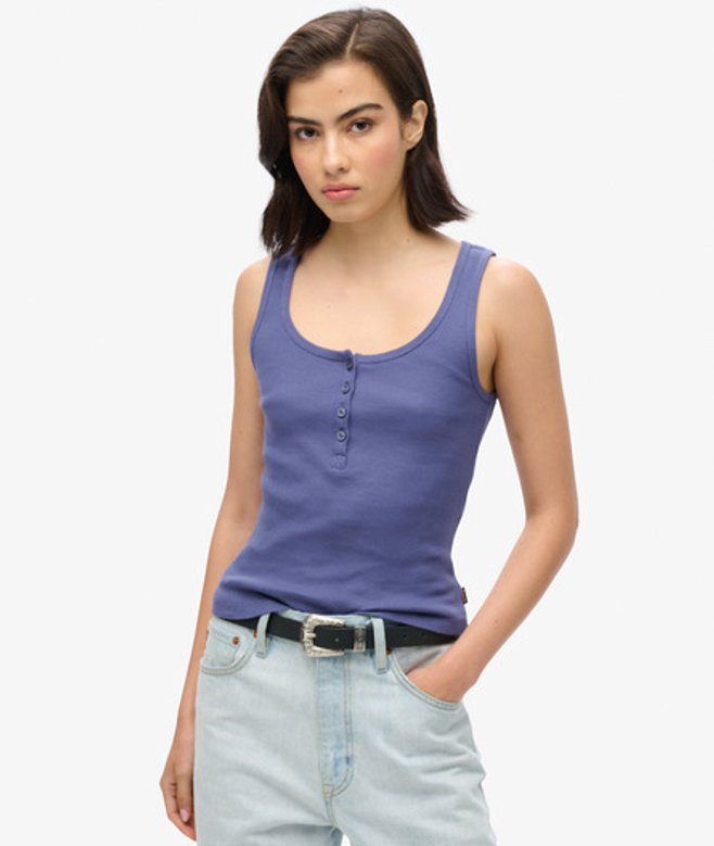 Athletic Essentials Hemdtopje met Knopen Blauw Grootte: 14-16 afbeelding