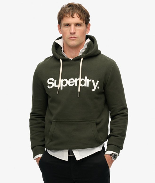 Superdry Hoodie met Core-logo Green