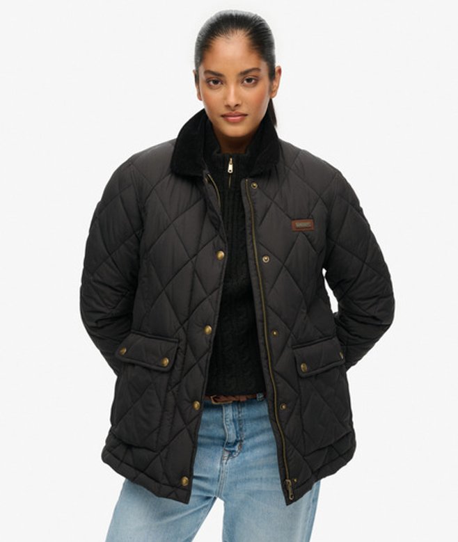 Gevoerde jas met Ribfluwelen Afwerking Black Grootte: 38 afbeelding