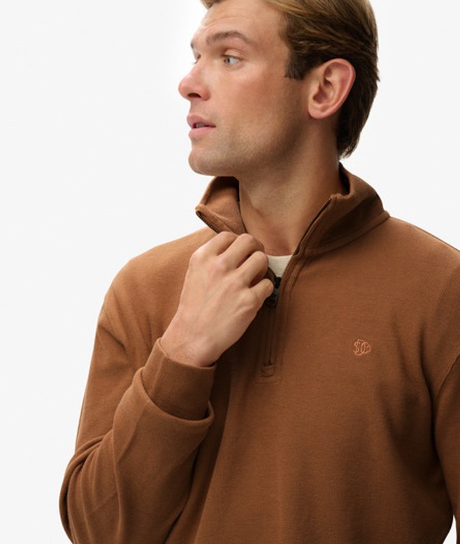 Ribtrui met Halve Rits Brown Grootte: Xxl afbeelding