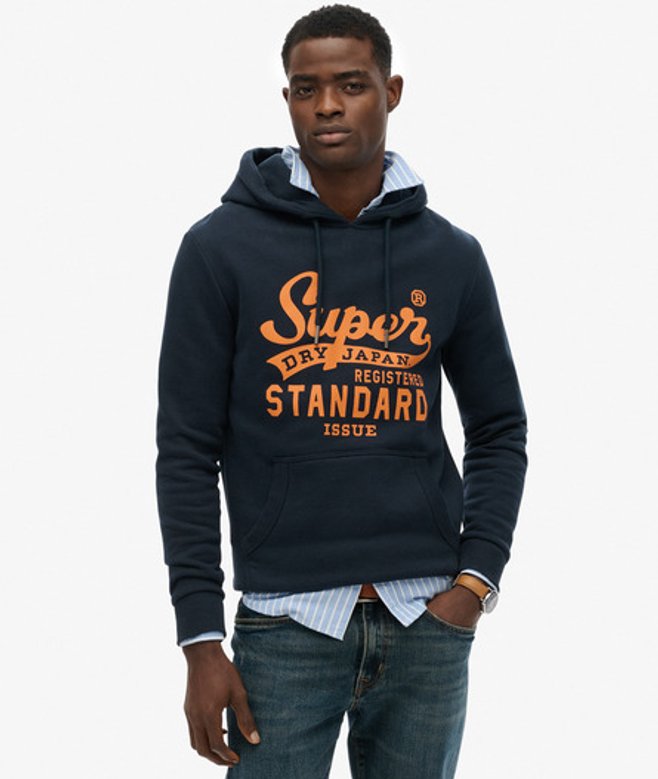Superdry Standard Script-hoodie Blauw