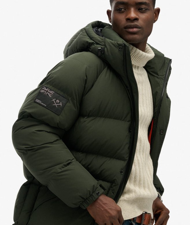 Superdry Herren Xpd Lange Steppjacke im Parka-stil Green - Größe: M 10202020006441KM002