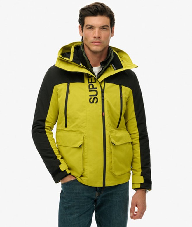 Superdry Men's Colour Block Windbreaker Jacket Yellow / Wax Yellow