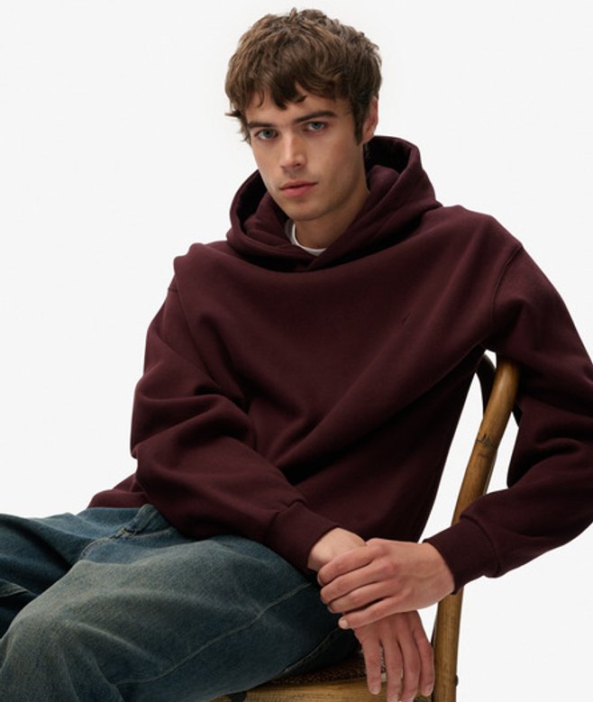 Blank Oversized Hoodie Red Grootte: XL afbeelding