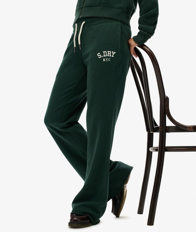 Athletic Joggingbroek met Wijde Pijpen en Borduursel Green Grootte: 42 afbeelding