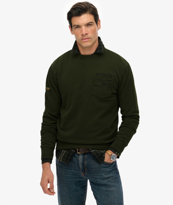 Superdry Men's Utility Loose Sweatshirt Green / Surplus Goods Olive Green