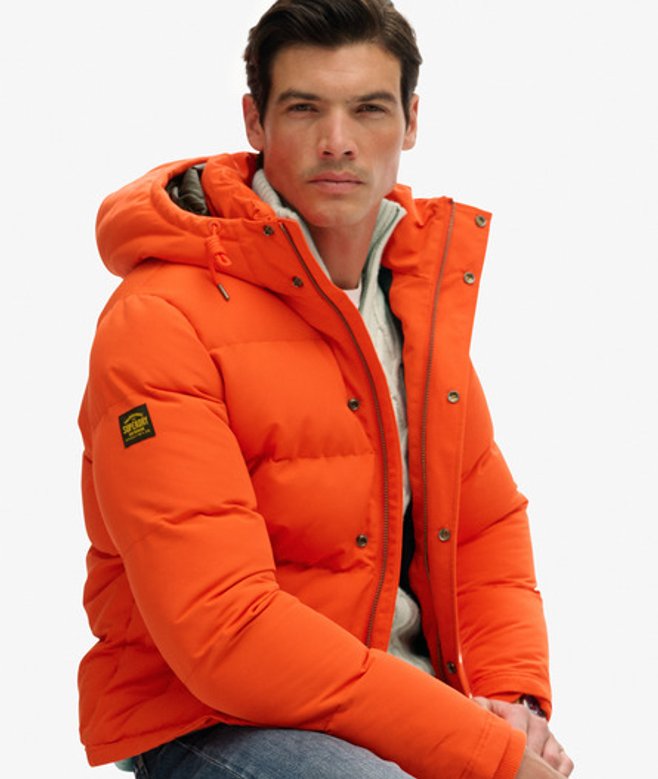 Everest Korte Puffer Jas Met Capuchon Orange Grootte: L afbeelding