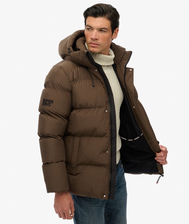 Middellange Sport Pufferjas met Capuchon