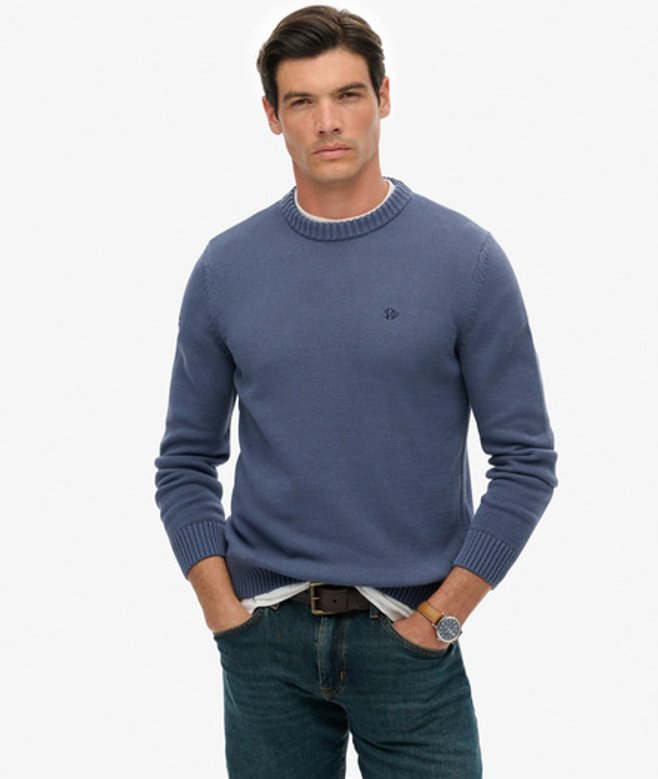 Preppy Katoenen Trui Blauw Grootte: M afbeelding