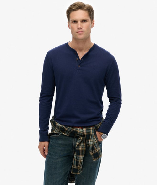 Classic Essential Grandad top Blauw Grootte: L afbeelding