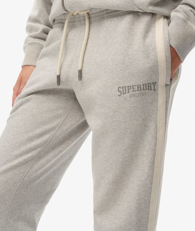 Athletic Joggingbroek met Wijde Pijpen en Strepen Light Grey Grootte: 40 afbeelding
