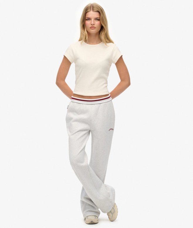 Athletic Essentials Jogger met Lage Taille, Wijde Pijpen en Logo White Grootte: 36 afbeelding
