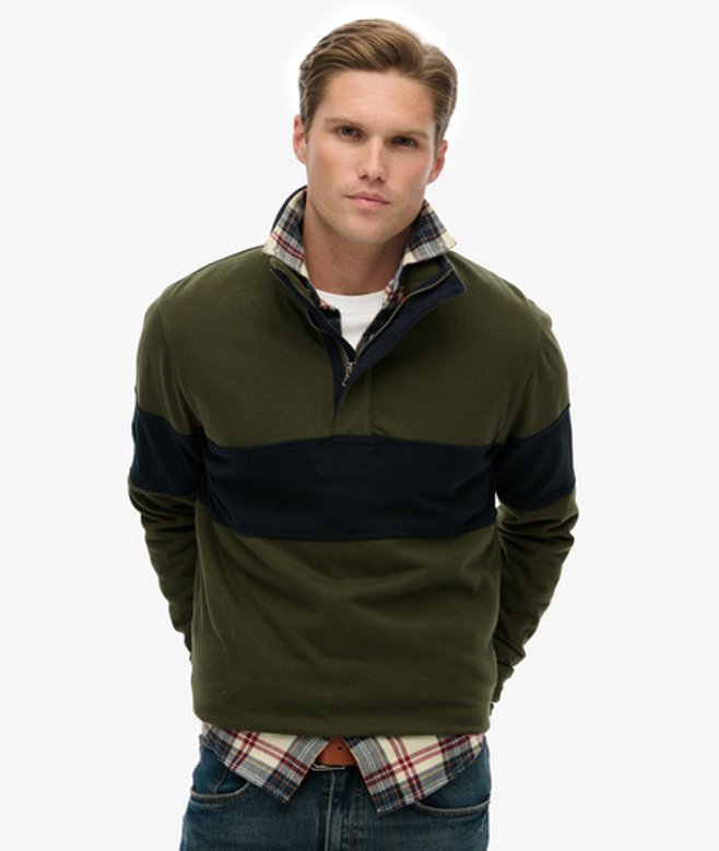 Klassieke Kraagloze Rugbytop Khaki Grootte: S afbeelding