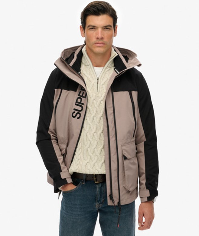 Windjack met Kleurvlakken Beige Grootte: S afbeelding