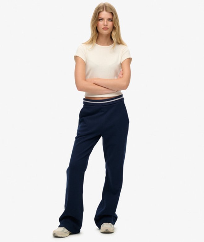 Athletic Essentials Jogger met Lage Taille, Wijde Pijpen en Logo Blauw Grootte: 38 afbeelding