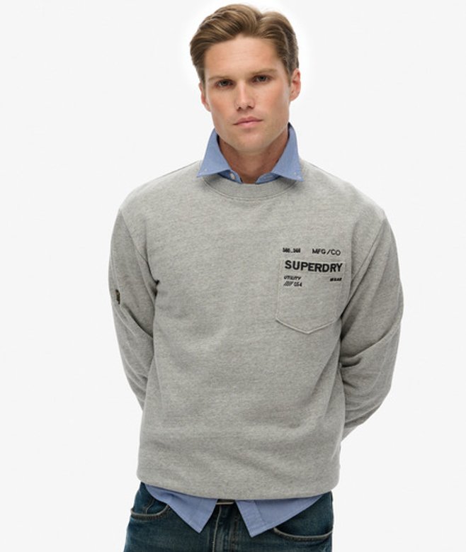 Superdry Utility Sweatshirt met Losse Pasvorm Grey