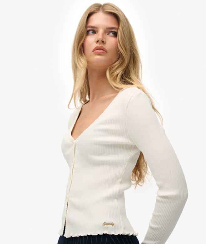 Essential Doorknoop Top met Lange Mouwen White Grootte: 38 afbeelding