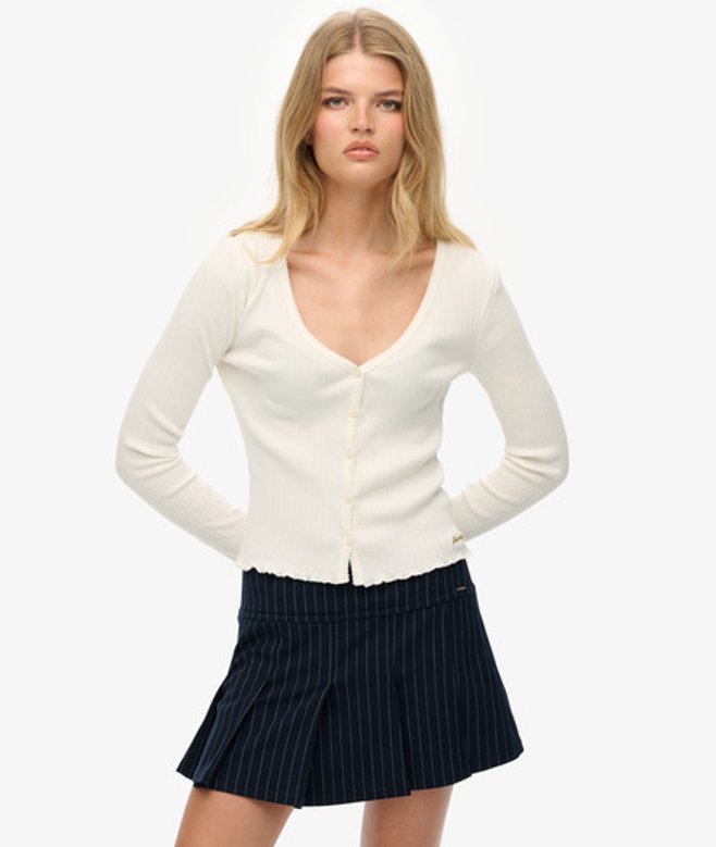 Essential Doorknoop Top met Lange Mouwen White Grootte: 38 afbeelding