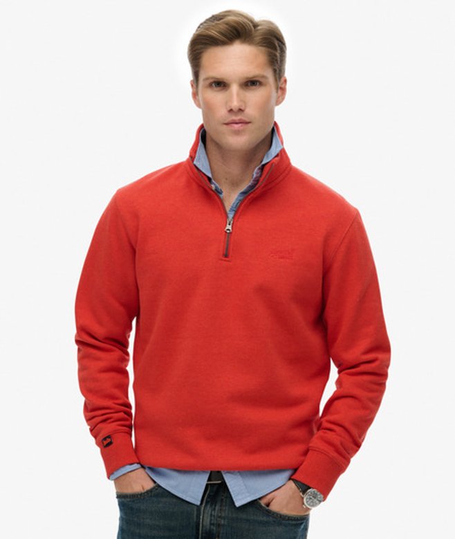 Essential Logo Halve Rits Orange Grootte: XL afbeelding