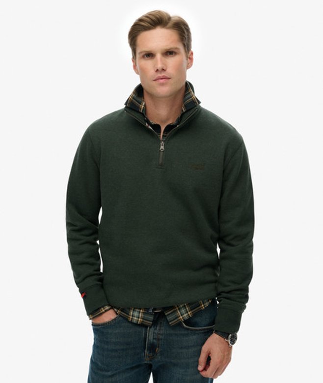 Essential Logo Halve Rits Green Grootte: L afbeelding