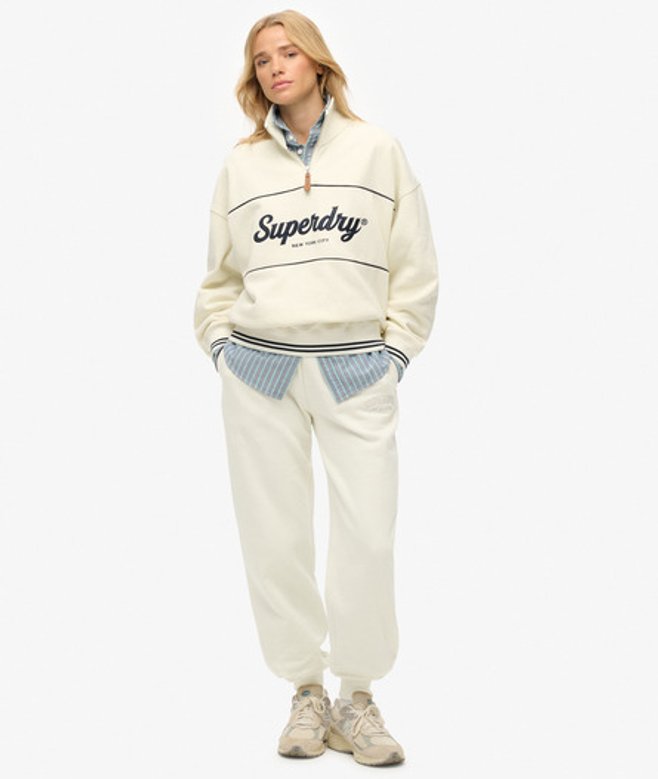 Superdry Country Club Joggingbroek met Enkelboorden White