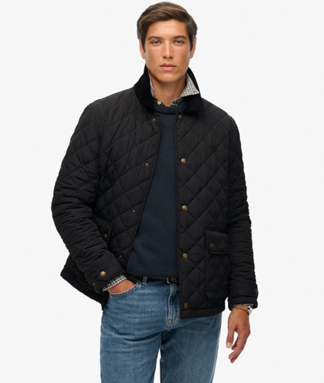 Superdry Men’s Quilted Estate Coach Jacket Black / Meteorite Black – Size: Xxl Superdry Men’s Quilted Estate Coach Jacket Black / Meteorite Black – Size: Xxl