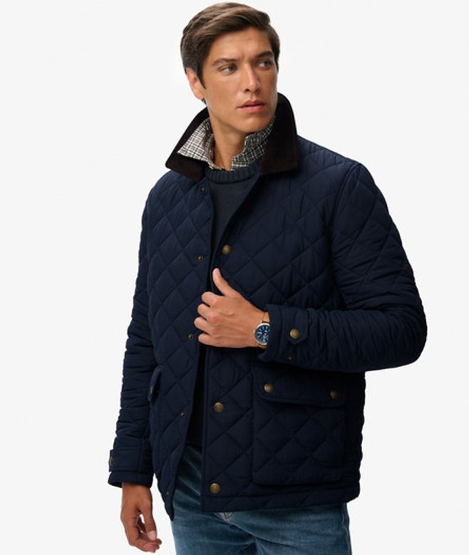 Gewatteerde Estate Coach Jas Blauw Grootte: XL afbeelding