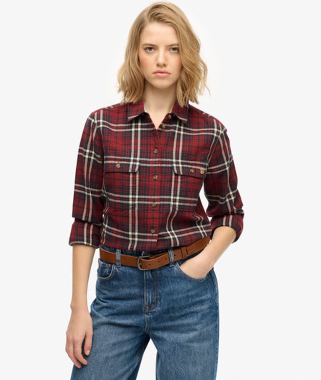 Lumberjack Geruite Flanellen Overhemd Red Grootte: 42 afbeelding