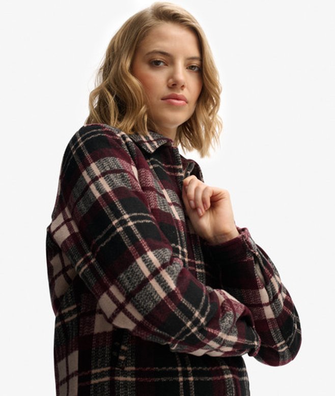 Geruite Ranch Gewatteerde Jas Crème Grootte: 38 afbeelding