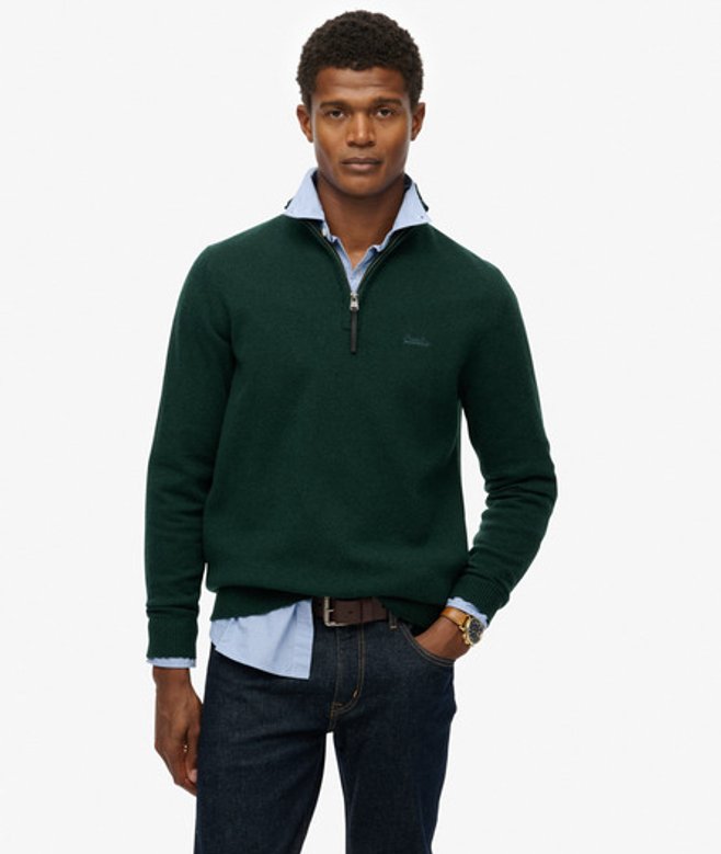 Herren Wollmischung-pullover mit Reißverschluss - Größe: L - Superdry - Modalova