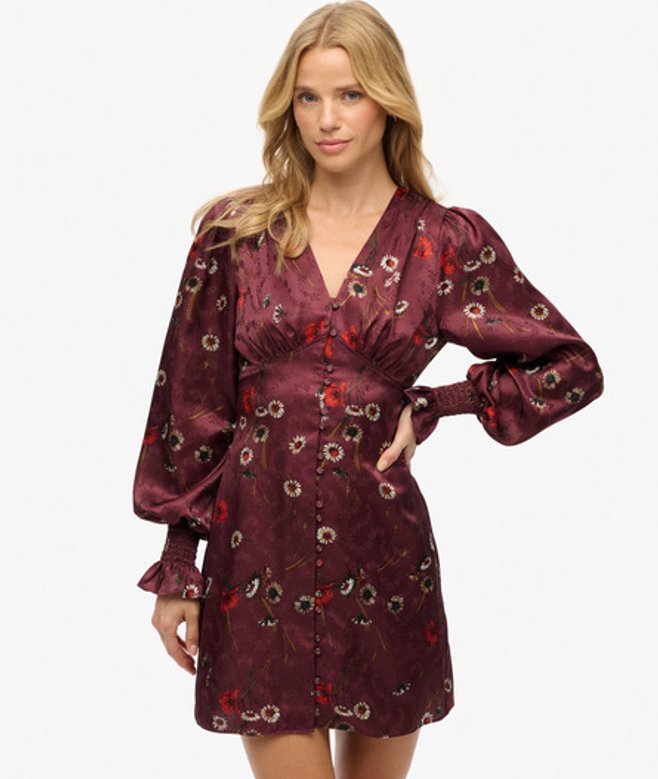 Jacquard Mini-jurk met Lange Mouwen Black Grootte: 40 afbeelding