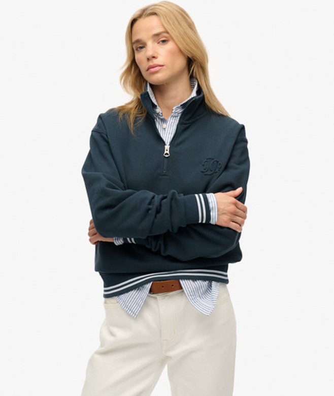 Pull Country Club à Demi-zip Embossé Taille: 42 - Superdry - Modalova