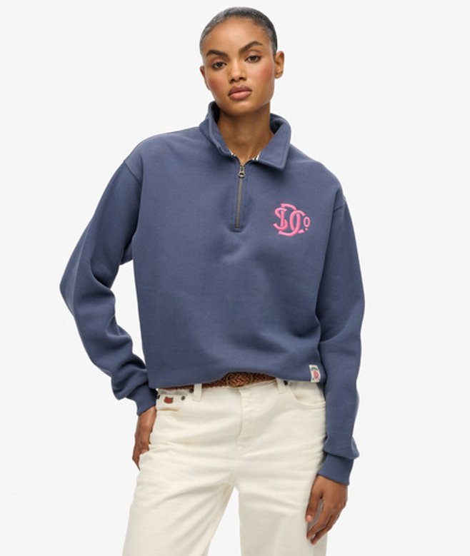 Sd & co. Halve Rits met Kraag