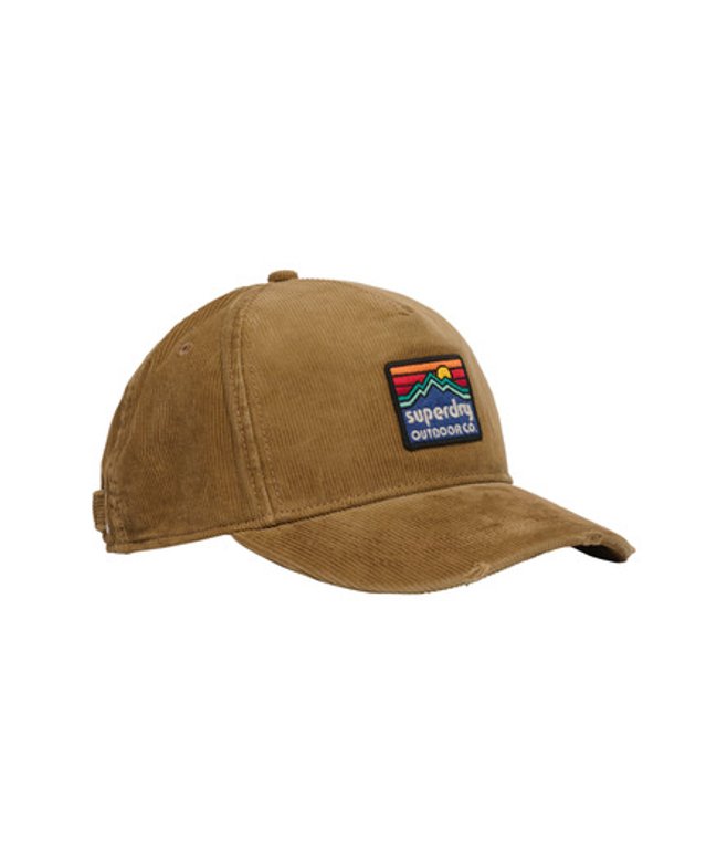Truckerpet van Corduroy met Print Brown Grootte: 1SIZE afbeelding